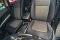 Car interior, dirty seat fabric. dirt and dust. Cleaning and washing concept. Vehicle care Royalty Free Stock Photo