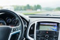 Car interior driving and navigation Royalty Free Stock Photo
