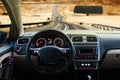 Car interior front dashboard Royalty Free Stock Photo