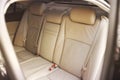 Car interior. Rear leather seats
