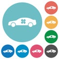 Car interior ventillation flat round icons Royalty Free Stock Photo