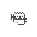 Car internal combustion engine line icon