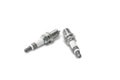 Car Iridium spark plugs in white background for texture of Technician and service concept