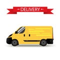 Car. Isolated on white background. Vector illustration of delivery. Flat style.