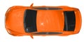 Car isolated on white - orange paint, tinted glass - top view Royalty Free Stock Photo