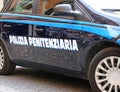 car of italian police with words Polizia Penitenziaria that mean
