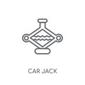 car jack linear icon. Modern outline car jack logo concept on wh