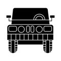 Car jeep front view icon, vector illustration, black sign on isolated background Royalty Free Stock Photo