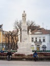 Car Jovan nenad statue on Subotica`s main square.