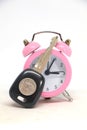 Car key with alarm clock. Royalty Free Stock Photo