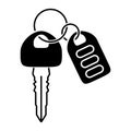 Car key with automobile smart keys flat icon for apps and websites Royalty Free Stock Photo