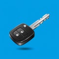 A car key with a black, rectangular fob featuring two buttons marked with lock icons, indicating Royalty Free Stock Photo