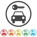 Car key, Car rental icon, 6 Colors Included Royalty Free Stock Photo