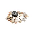 Car key on coin Royalty Free Stock Photo