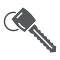 Car key glyph icon, auto and security, unlock sign, vector graphics, a solid pattern on a white background. Royalty Free Stock Photo