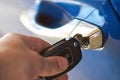 Car key in hand Royalty Free Stock Photo