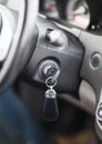 Car key in ignition start lock Royalty Free Stock Photo