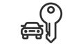 Car key, isolated icon on white background, auto service, repair, car detail Royalty Free Stock Photo