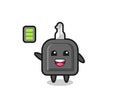 Car key mascot character with energetic gesture