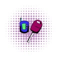Car key with a remote control comics icon Royalty Free Stock Photo