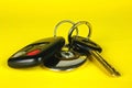 Car key, remote control and keychain Royalty Free Stock Photo