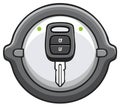 Car key with remote control and status indicator lights vector illustration Royalty Free Stock Photo
