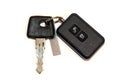 Car key with remote control on white Royalty Free Stock Photo