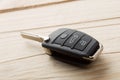 Car key and security remote on the table, concept for rent or buy a new car Royalty Free Stock Photo