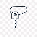 Car Key vector icon isolated on transparent background, linear C Royalty Free Stock Photo