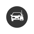 Car key vector white icon in flat style sign