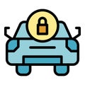 Car keyless system icon color outline vector