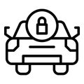 Car keyless system icon, outline style