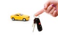 Car keys and car at background Royalty Free Stock Photo