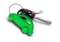 Car keys with car icon keyring. Concept for owning a vehicle. Royalty Free Stock Photo