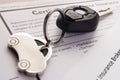 Car Keys On Insurance Documents Royalty Free Stock Photo