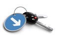 Car Keys with keyring: Traffic sign arrow