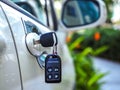 Car keys left in the door Royalty Free Stock Photo