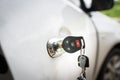 Car keys left in a lock Royalty Free Stock Photo