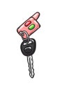 Glamorous Pink Car Keys Isolated Illustration