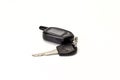 car keys with remote control by alarm on a white background Royalty Free Stock Photo