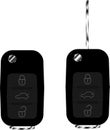 Car keys remote control black with metal Royalty Free Stock Photo