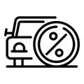 Car in leasing icon, outline style