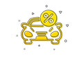 Car leasing percent icon. Transport loan sign. Vector