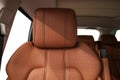 Car leather headrest. Royalty Free Stock Photo