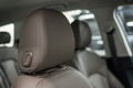 Car leather headrest. Royalty Free Stock Photo