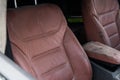 Car leather seats in ashes. Royalty Free Stock Photo