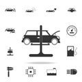 car on a lift icon. Detailed set of car repear icons. Premium quality graphic design icon. One of the collection icons for website