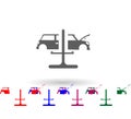 Car on the lift wheel change multi color icon. Simple glyph, flat vector of car repear icons for ui and ux, website or mobile