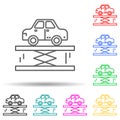 car lifter multi color style icon. Simple thin line, outline vector of cars service and repair parts icons for ui and ux, website Royalty Free Stock Photo