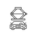 Car lifter, car repair icon. Simple line, outline vector elements of garage icons for ui and ux, website or mobile application Royalty Free Stock Photo